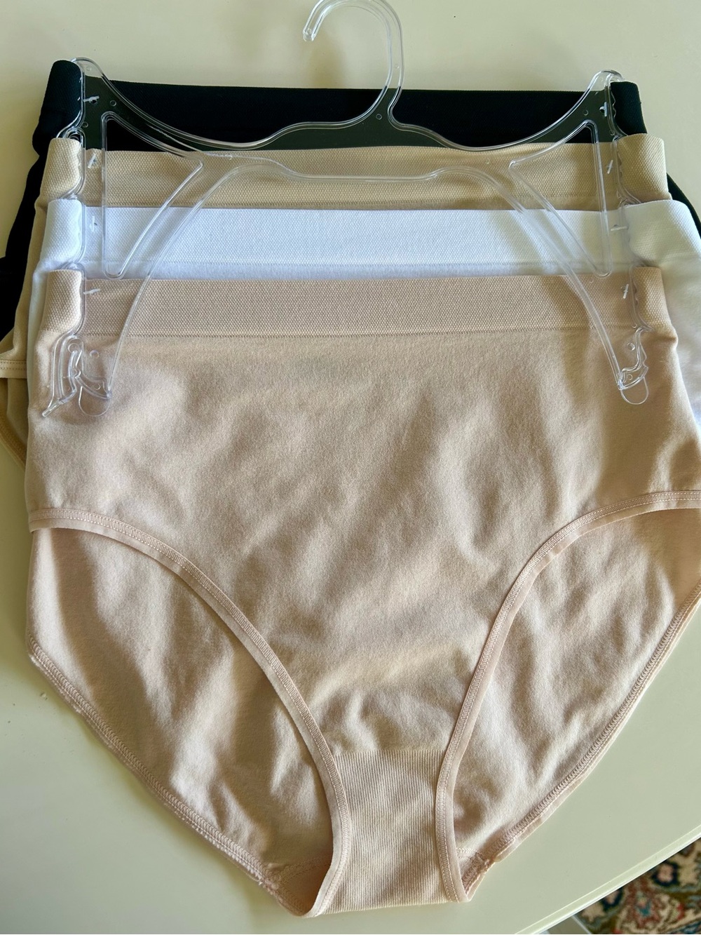 Nordstrom Nude, White & Black High-Waist Cotton Briefs - 3-Pack